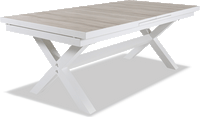 Justin Ceramic Auto Extension Table 2030/2635 x 1000 WHITE