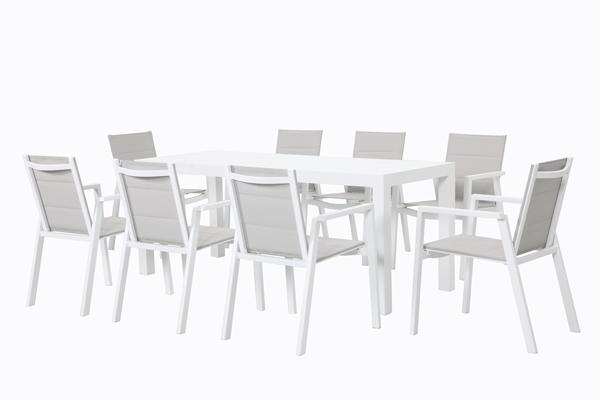 San Remo Sling- Azura Ext. 9pc Rect.. Dining Sets