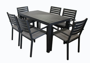 Trieste 7pc 1400 Dining- Gunmetal