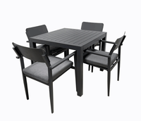 Hope- Portsea 5pc 900mm Sq Dining set Gunmetal