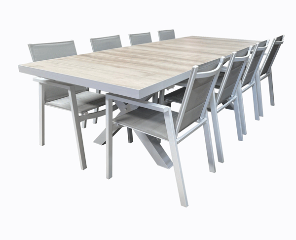 San Remo 9pc Auto Extension Ceramic Table sets