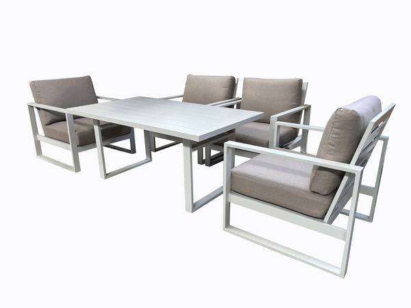 Torquay 5pc Cafe Set - Dove Grey