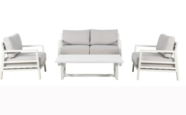 Kasteli 4pc Double Sofa Set - White