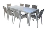 San Remo Sling Portsea  9pc DOVE GREY 2100 x 900mm - robcousens Outdoor Furniture Factory direct