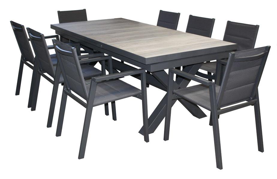 San Remo 9pc Extension Ceramic Table set - robcousens Outdoor Furniture Factory direct