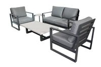 Manhattan Double Sofa set 4pc Gunmetal