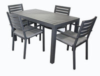 Trieste 5pc Rectangle Dining-Gunmetal - robcousens Outdoor Furniture Factory direct