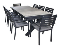 Trieste Cushion 9pc Extension Ceramic Table set - robcousens Outdoor Furniture Factory direct