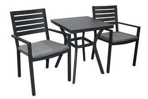 Trieste 3pc Bistro Setting- Gunmetal - robcousens Outdoor Furniture Factory direct