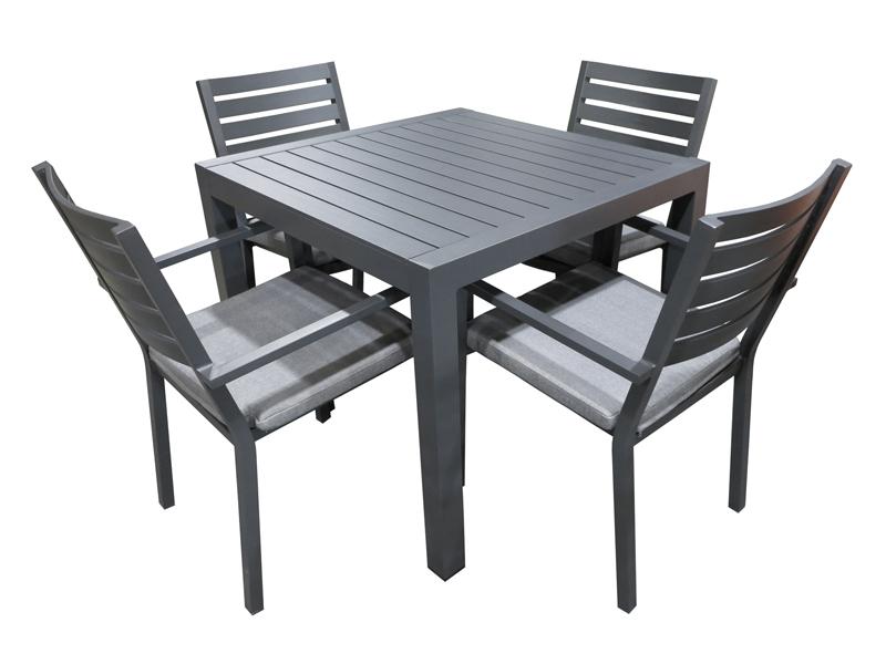 Trieste 5pc Square Dining-Gunmetal - robcousens Outdoor Furniture Factory direct
