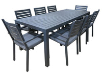 Trieste 9pc Dining Set- Gunmetal - robcousens Outdoor Furniture Factory direct