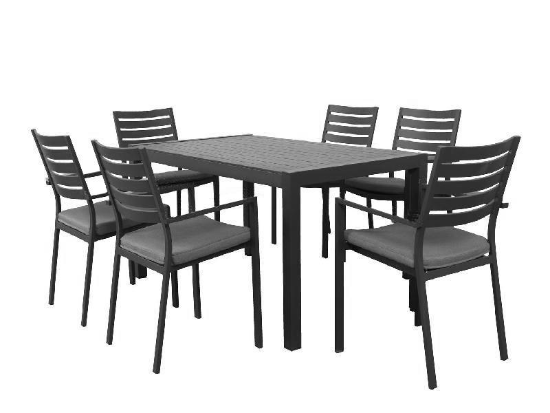 Trieste 7pc 1600 Dining- Gunmetal - robcousens Outdoor Furniture Factory direct