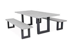 Portland 5pc Combo Set  2200 x 1000mm Table Gunmetal